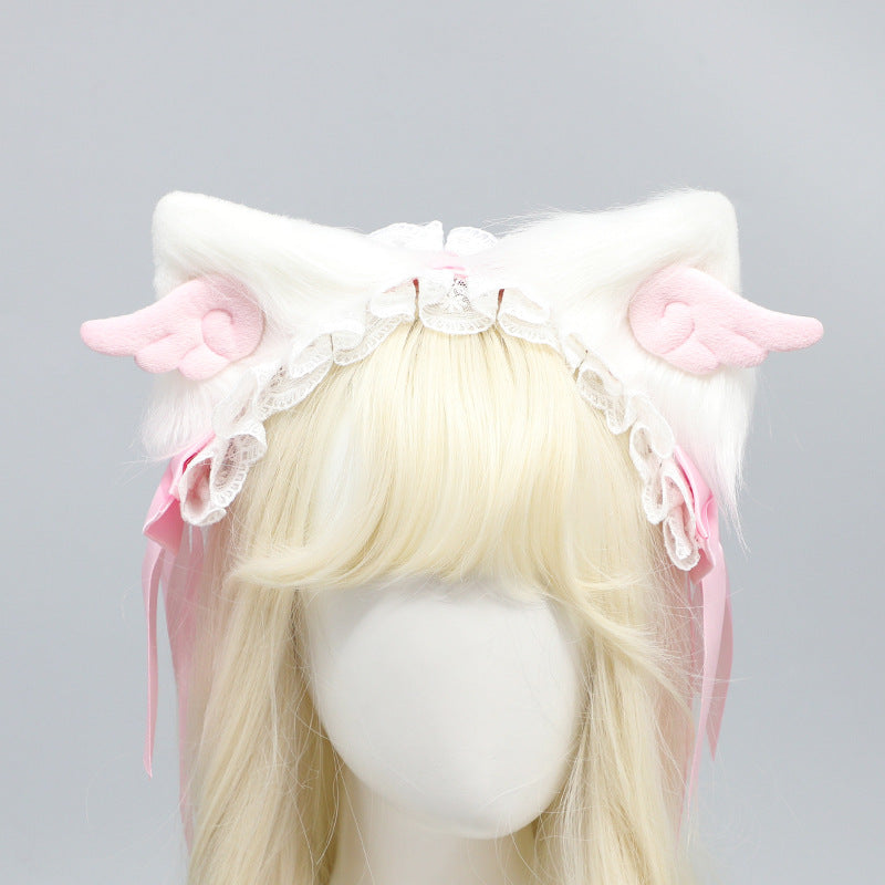 Cat Ear Hair Clip Cat Ear Hairband Bowknot Hair Accessory Comic Con Costume Cute Girl Hair Ornament Lolita Multi-use Pair Clip