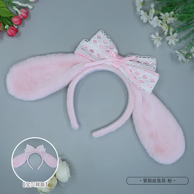 Realistic Animal Ears In Stock Handmade Plush Cosplay Fashion Accessories Alice Rabbit Ear Headband Hair Accessories