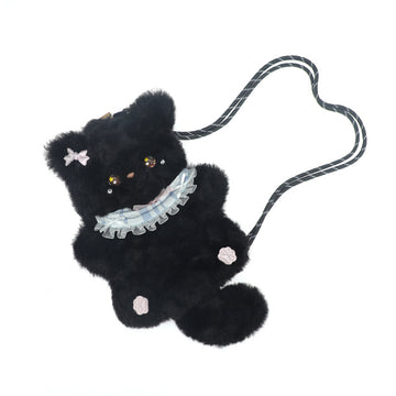 Plush Cat Cute Crossbody Bag Anime Girl Heart Small Bag Comic Exhibition Y2K Japanese Lolita Doll Bag