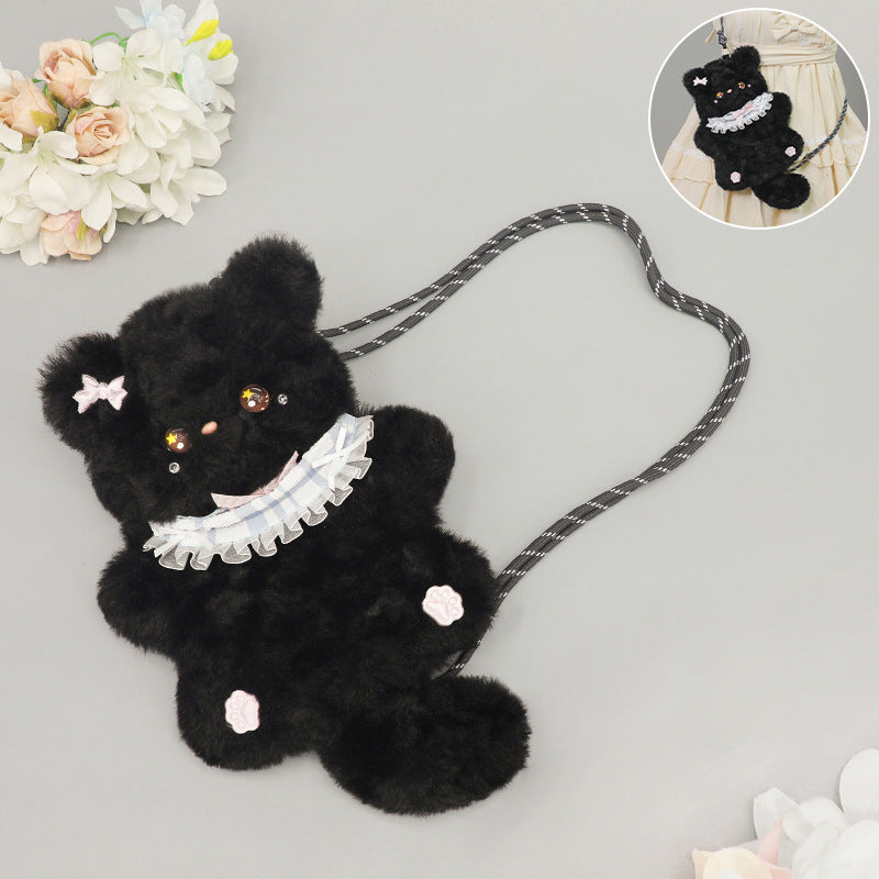 Plush Cat Cute Crossbody Bag Anime Girl Heart Small Bag Comic Exhibition Y2K Japanese Lolita Doll Bag
