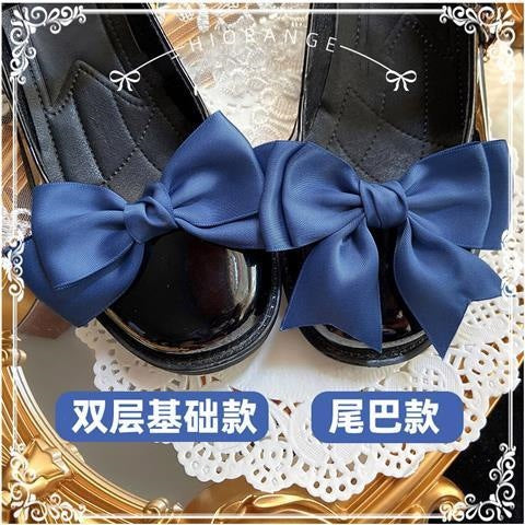 Sweet and Cute Girl Multi-color Lolita Shoe Clips Versatile Bow Shoe Buckles JK Basic Shoe Flowers