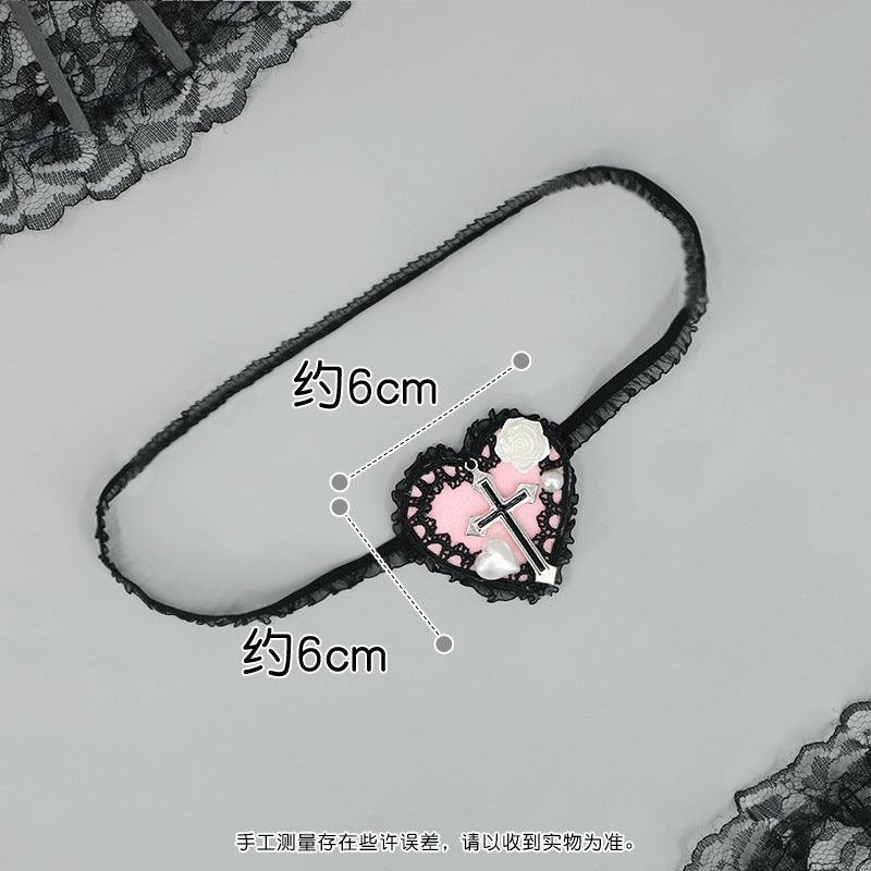 Dark Gothic Cross Eye Mask - Lolita JK Comic Con Cosplay Small Accessories