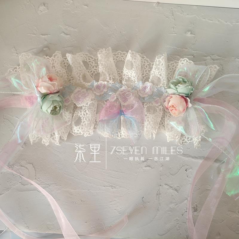 Handmade Classical Lolita Bridal Embroidery Lace Flower Lace Bow Hairband Hair Accessory