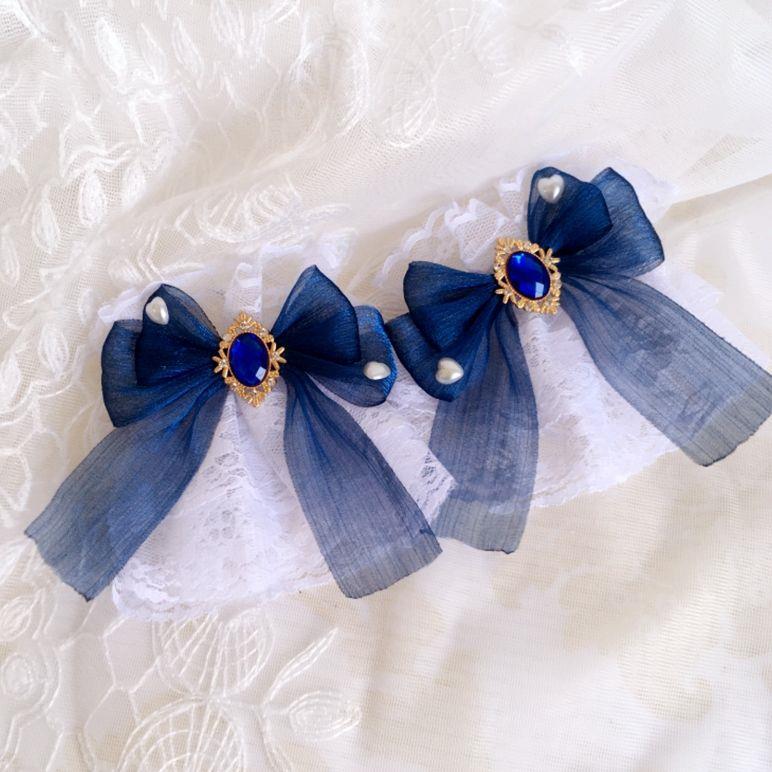 Multicolor  Sweet Lace Lolita Hair Accessories Dark Red Lolita Tulle Bow Hand Sleeves Bracelet