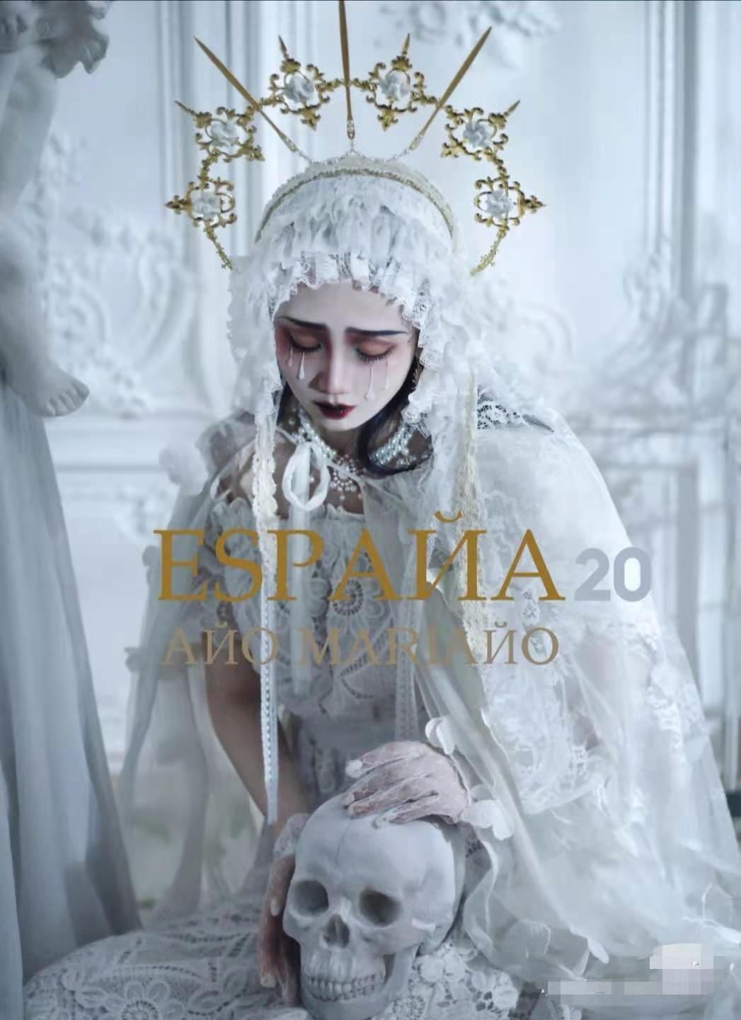 Original Handmade Lolita Virgin Mary Apollo Halo Pope Headpiece Lolita Exaggerated Fashion Show Photo Prop