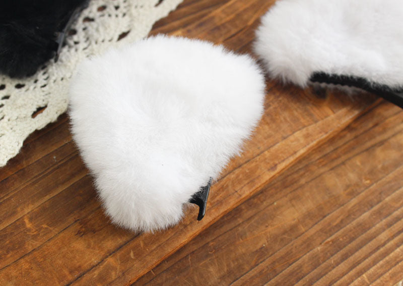 Fluffy Lolita Daily Hair Accessories Cat Ear Headwear Cute Plush Sweet Hair Clips for Women Lolita Side Clips