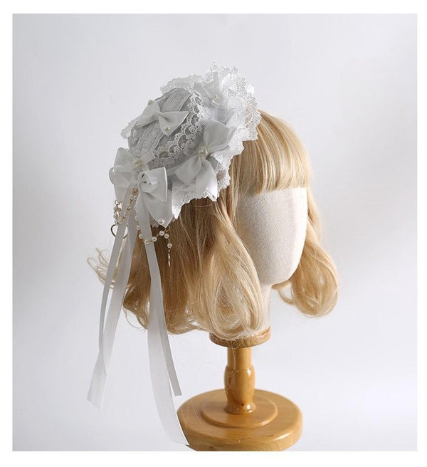 Xiaogui - Classic Lolita Lace Headdress Pure - White Lolita Head Accessory Headwear
