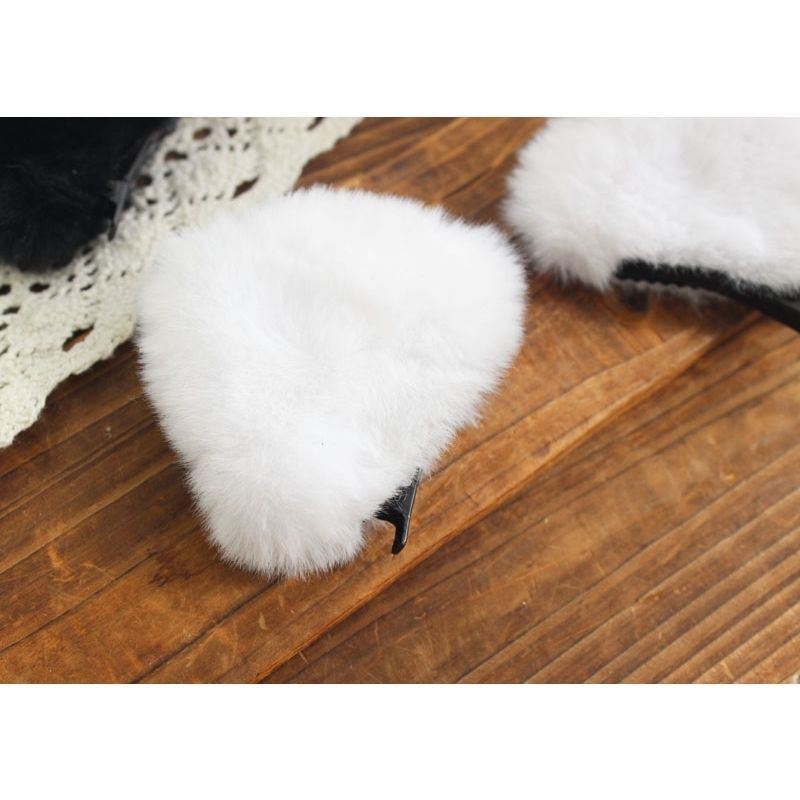Fluffy Lolita Daily Hair Accessories Cat Ear Headwear Cute Plush Sweet Hair Clips for Women Lolita Side Clips