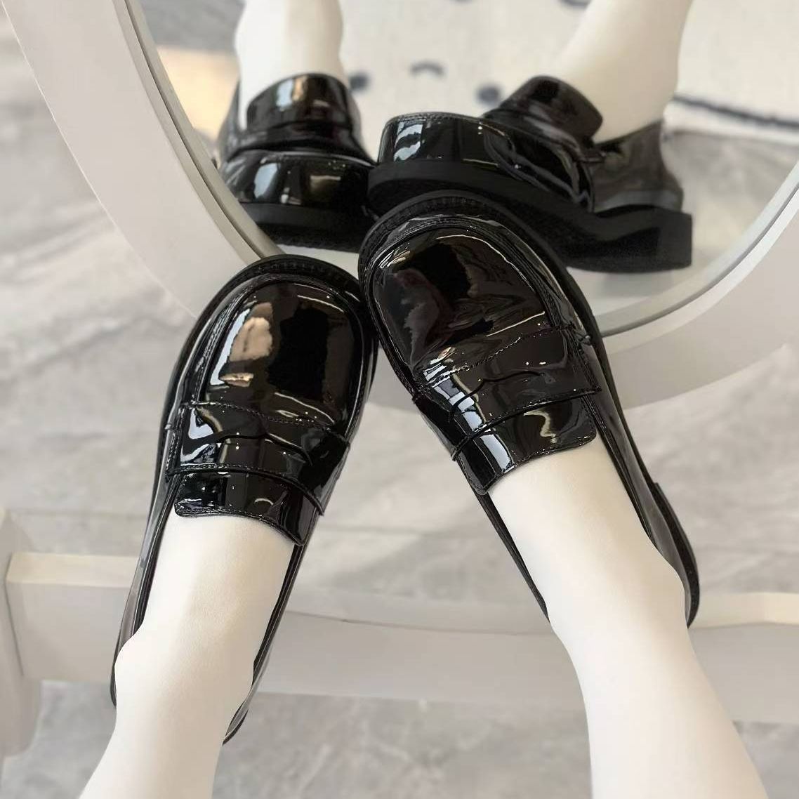 Kitten Toast Original Lolita x JK Uniform Academy Shoes | Round-Toe Mid-Cut Japanese Style Single Shoes