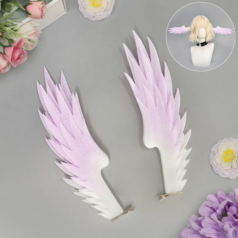 SundayRobin Ear FeatherCosProps 2DLoGirl Hair Accessories Star Iron Comic Exhibition Angel Ear Feather Headwear