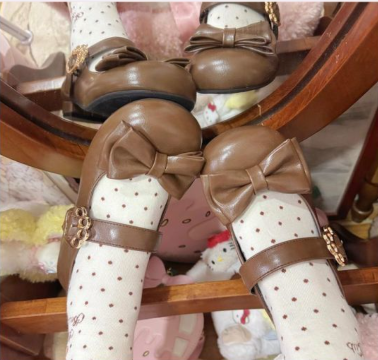 Sweet Bow Round-Toe Lolita Shoes | Original Cute Low-Heel Lolita Shoes