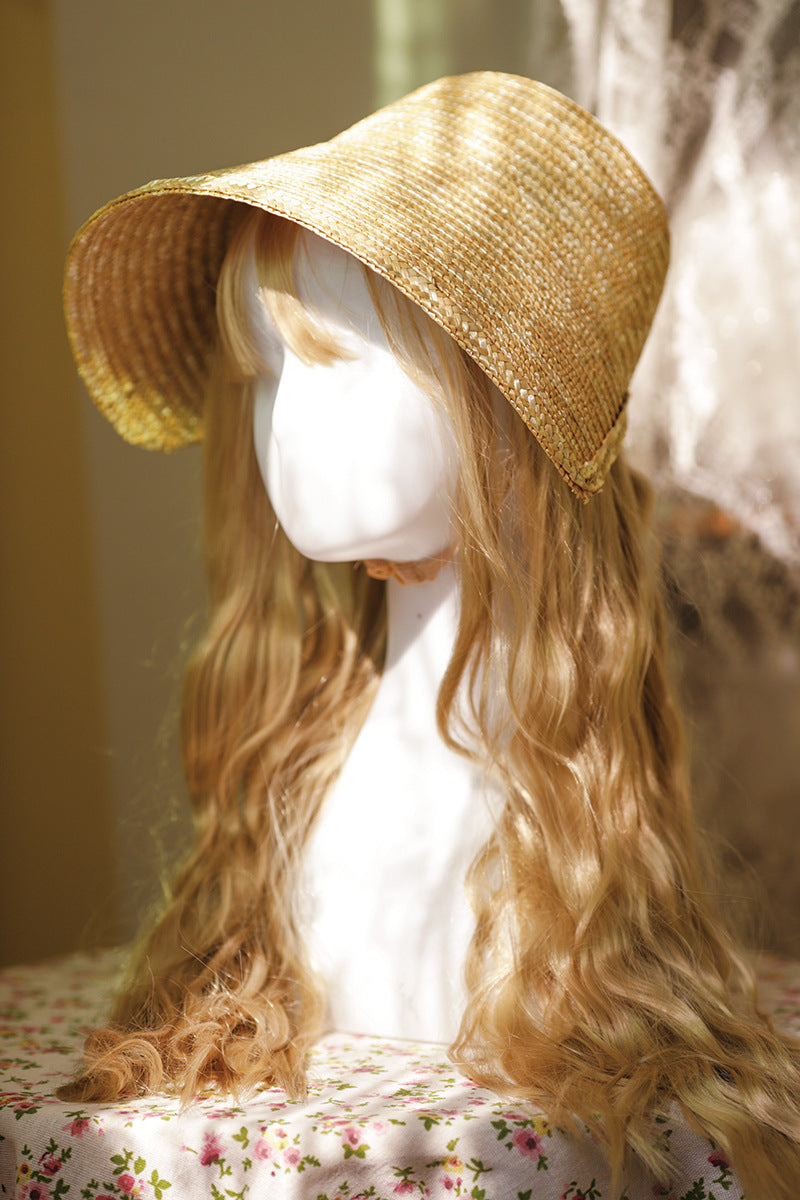 French Retro DIY Bonnet Hat Embryo Classical Elegant Tea Party Lolita Sun Protection Windproof Straw Hat