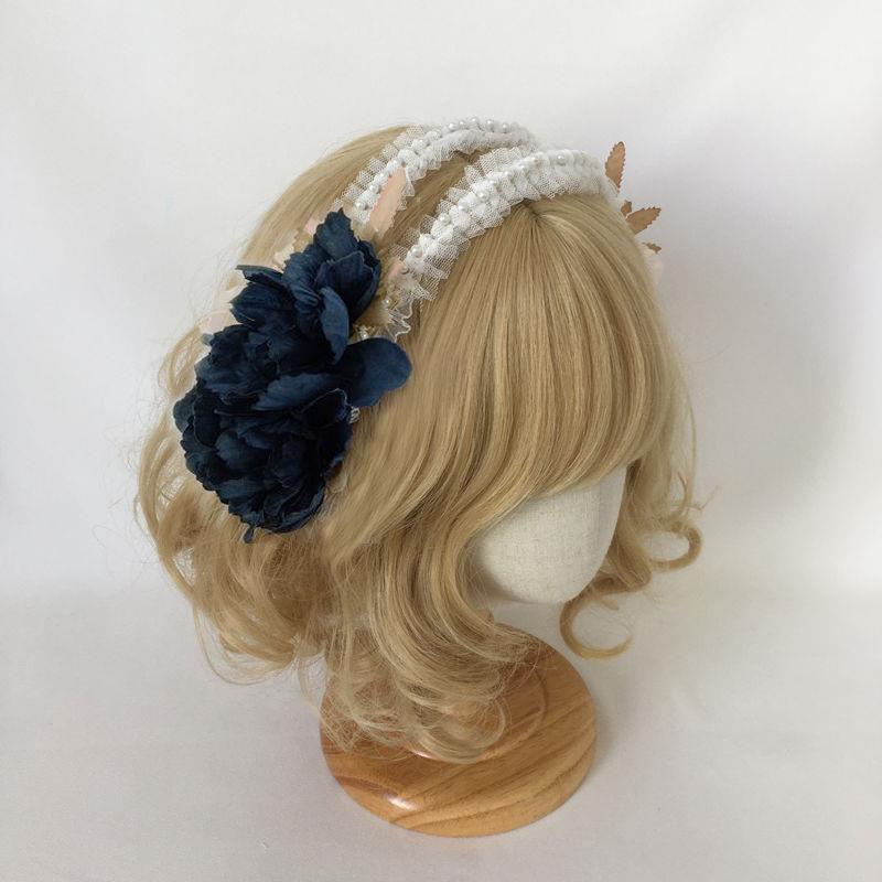 Original Multicolor Lolita Pearl Headband KC Flower Fairy Hair Accessory Little Fairy Temperament Hollow Out Ornament Lolita