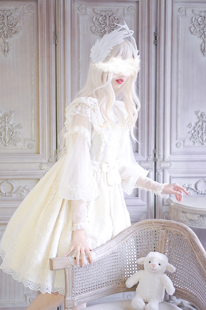 Original Design Angel Wings Lolita Feather Black and White Two-tone Embroidered Hair Clip Styling