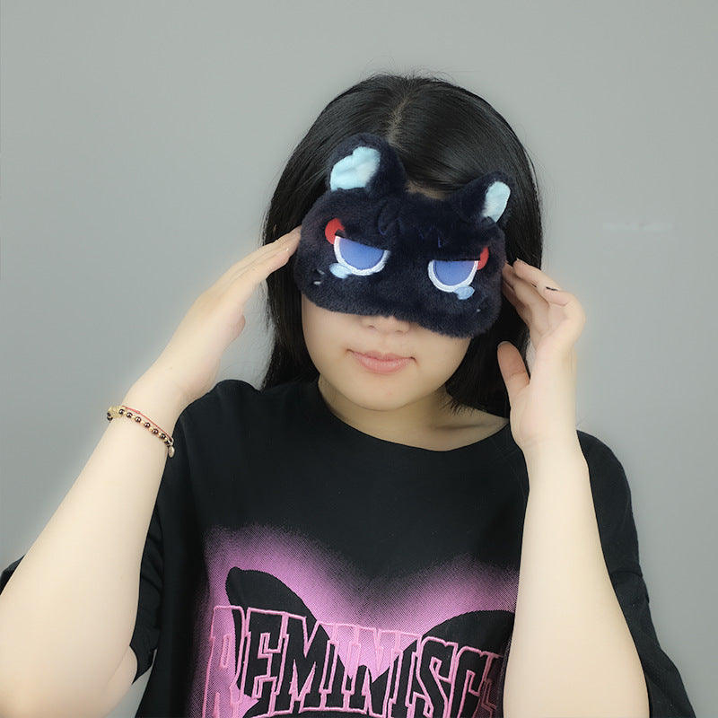 Cute Eye Mask for Girls, Light Blocking Sleep Mask, Plush Ice Pack for Lunch Break, Relieve Eye Fatigue, Cartoon Eye Mask