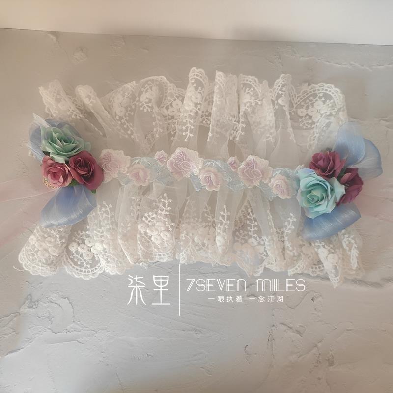 Handmade Classical Lolita Bridal Embroidery Lace Flower Lace Bow Hairband Hair Accessory