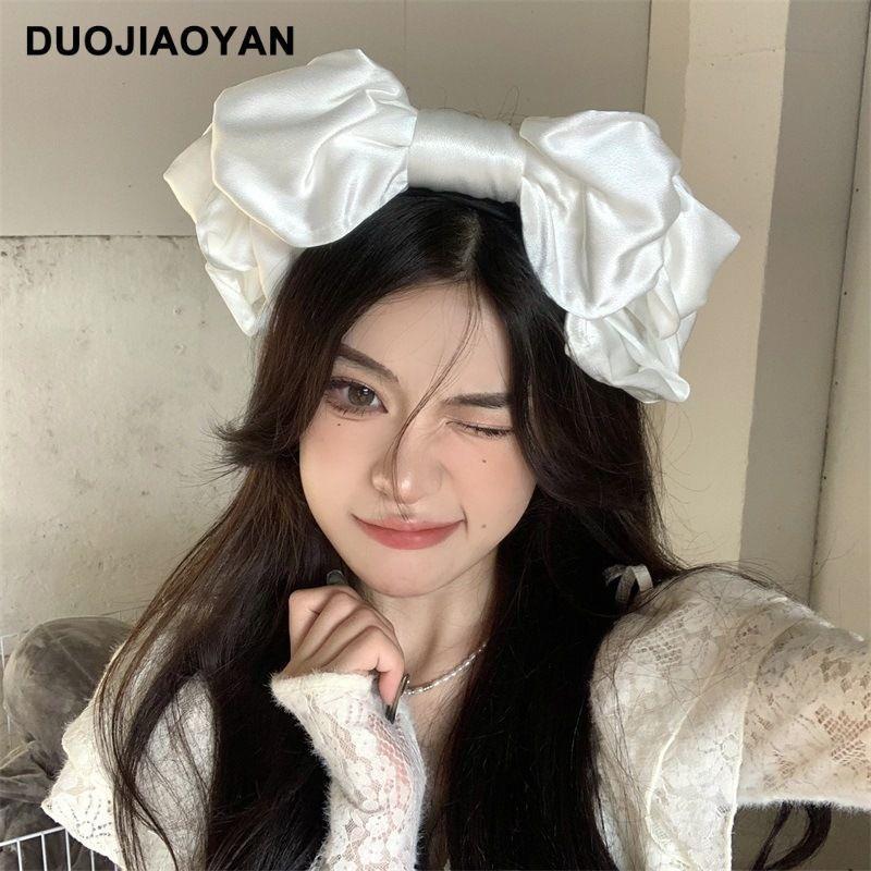 Xiaohongshu Super Popular Hair Accessories DIY Oversized Bow Hairband KC Styling Satin Fabric Lolita Headwear
