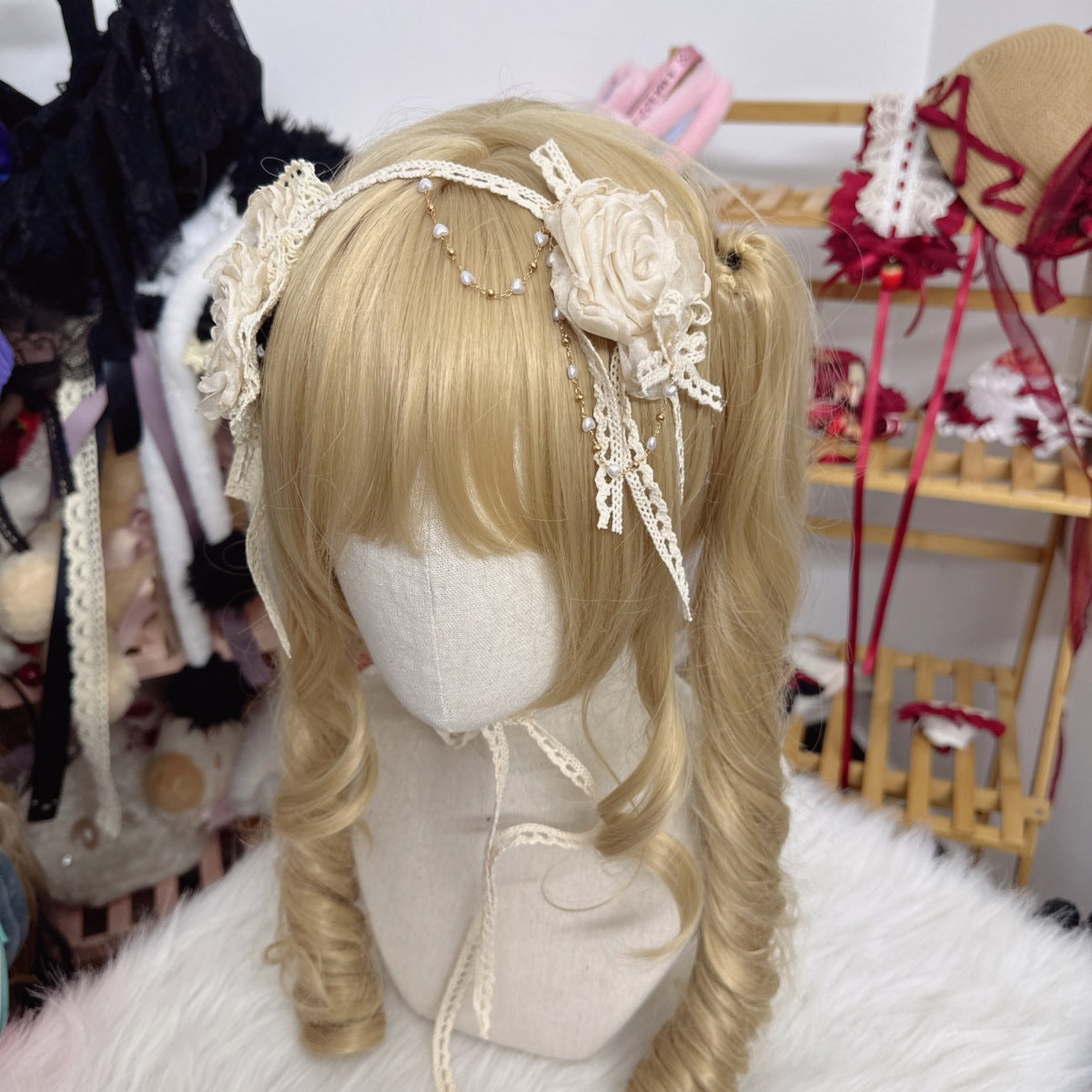 Original Handmade Lolita Element Rose Flower Pill Necklace Lolita Style Handcraft