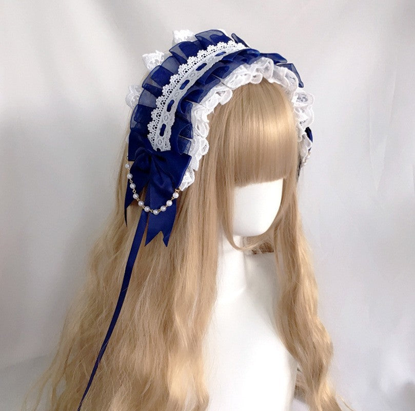Soft Girl Hairband Lace Hair Clip Lolita Sweet Versatile Kc Bow Hair Accessory Headband