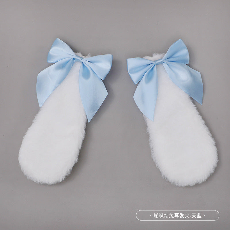 Lolita Lolita Bowknot Lolita Bunny Ear Hair Clip Side Clip Pair Clip Hair Accessory Cartoon Hair Clip