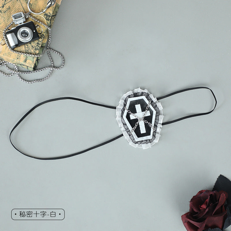 Dark Gothic Cross Eye Mask - Lolita JK Comic Con Cosplay Small Accessories