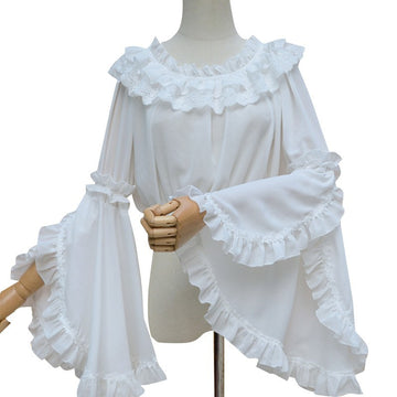 Zhijinyuan Lolita Princess Sleeve Chiffon Inner Top | Boat Neck 3/4 Sleeves Camisole