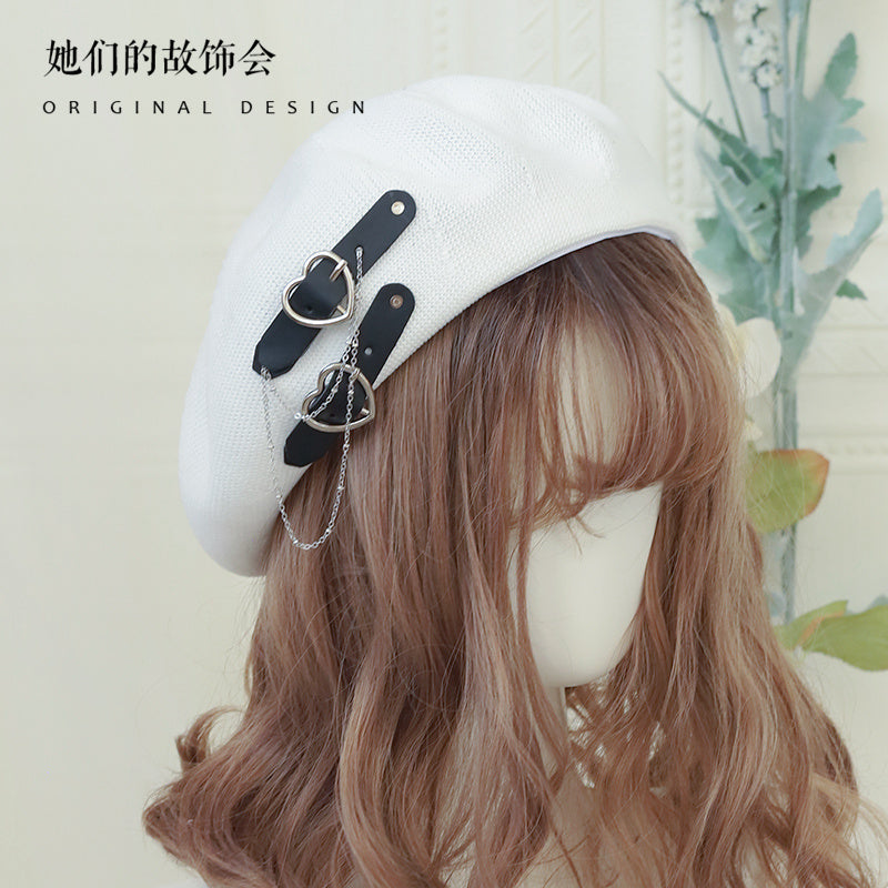 Fashion Beret Summer Breathable Lolita Hat Lolita Sweet Cool JK Hard Girl Hat Women New 2021