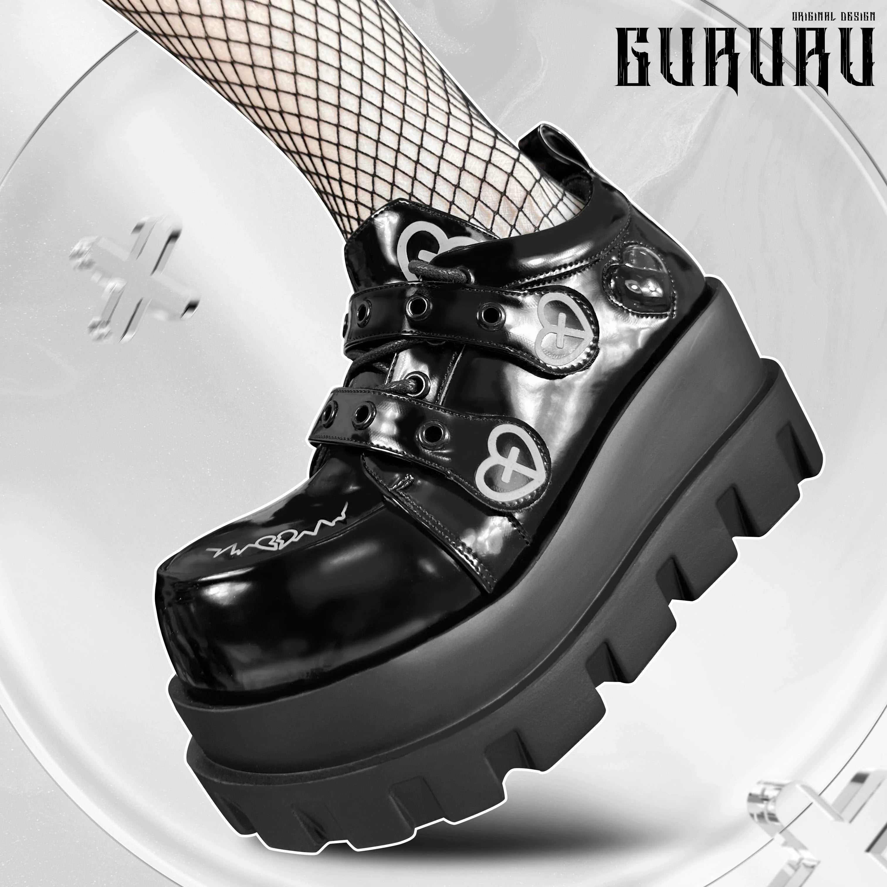 telepathy GURURU original punk water injection love cross macaron subculture platform shoes