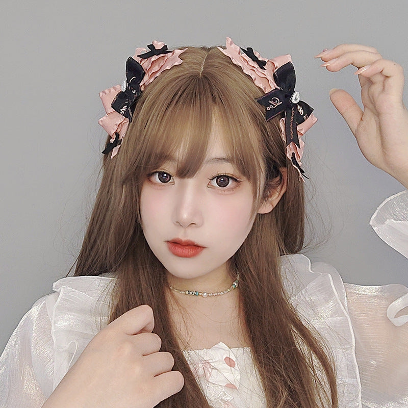 Anime Lolita Hairpin - JK Cute Bow Side Clip for Comic Exhibition & Daily