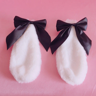 Handmade Lolita Bunny Ear Hair Accessories Lop Bunny Hair Clip Soft Girl Bowknot Plush Bunny Ear Lop Bunny Kc Headwear