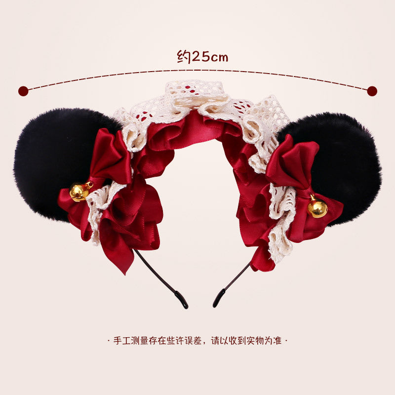 Lolita Lace Bear Ear Headband - Handmade Animal Ear Lolita Hair Accessory
