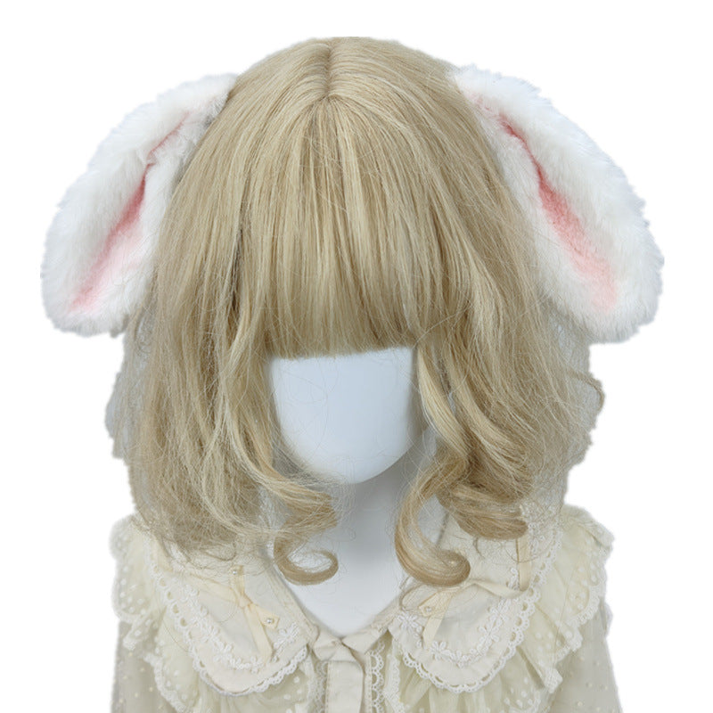 Pure White Realistic Rabbit Ear Hair Clip Lop Ear Rabbit Headband Lolita Versatile Plush Bunny Hair Accessory Cosplay