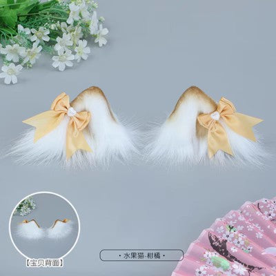 Cat Ear Hair Clip Headband Cute Girl Hair Accessories Lolita Comic Exhibition Bowknot Headwear Animal Ear Hair Clip