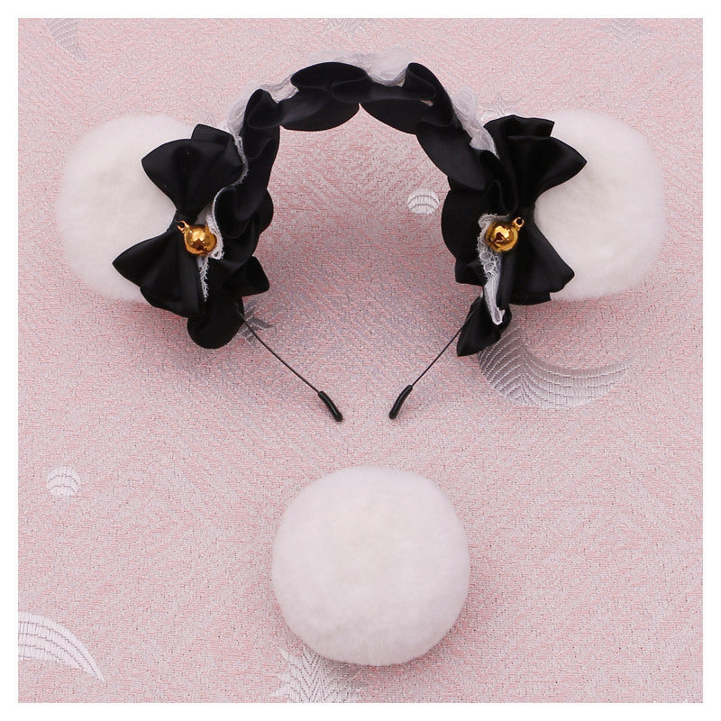 Lolita Lace Bear Ear Headband - Handmade Animal Ear Lolita Hair Accessory
