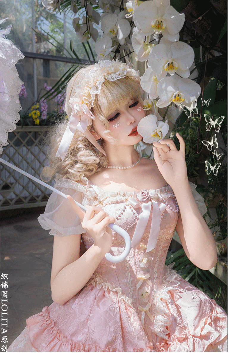 ZhiJinYuan - Floating Light Dream-Summer Sweet Elegant Ballet Short JSK Dress