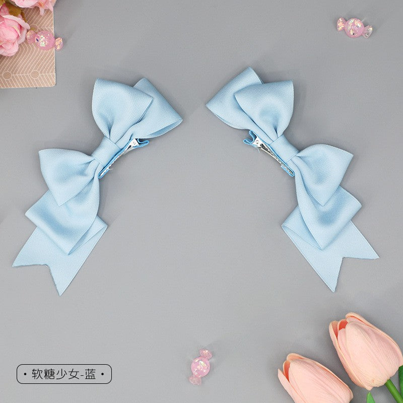 Handmade Bow Hair Clip Cute Lolita Hair Accessory Soft Girl JK Small Item Lolita Sweet Cool Hairpin for Girls