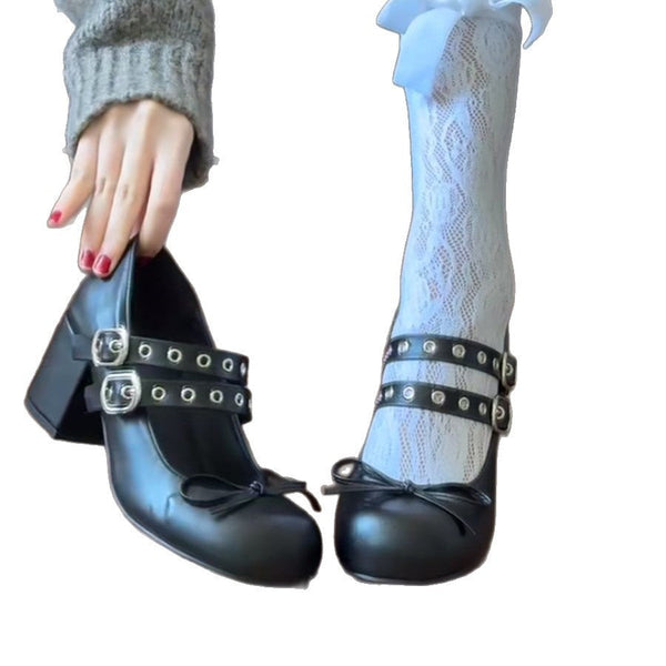 Cute Ballet-Style Chunky Heel Lolita Mary Janes - 2025 Summer Dressy P