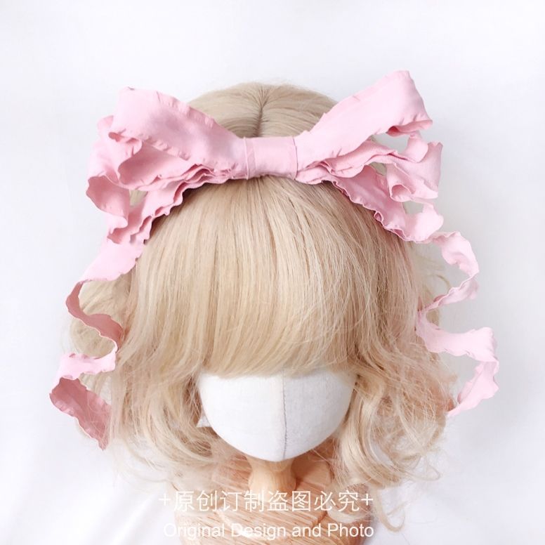 Original Multicolor Lolita Rose Pink 3D Bow KC  Doll Lolita Headband Hair Accessory Miss Fula
