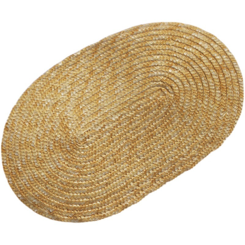 Vintage French Lolita Hat Straw Flat Hat DIY Handmade Vintage Accessories Bnt Lace Strap Hat