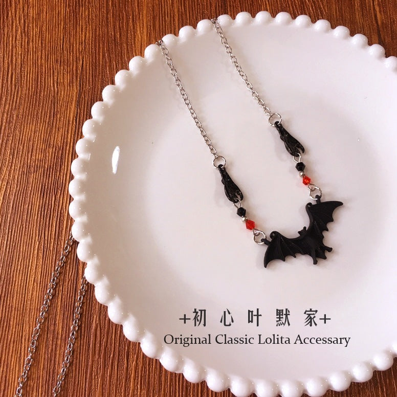 Halloween Accessories Set Little Devil Necklace Ring Blood Drop Earrings Dark Lolita Accessories