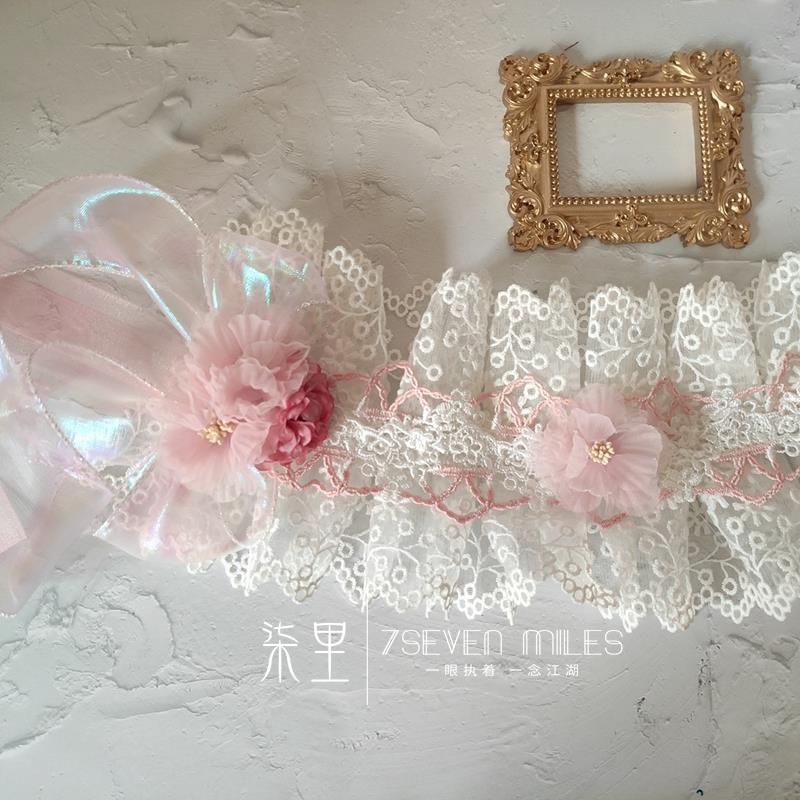 Handmade Classical Lolita Bridal Embroidery Lace Flower Lace Bow Hairband Hair Accessory