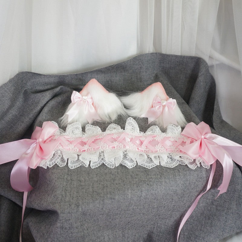 Cat Ear Hair Clip Headband Cute Girl Hair Accessories Lolita Comic Exhibition Bowknot Headwear Animal Ear Hair Clip