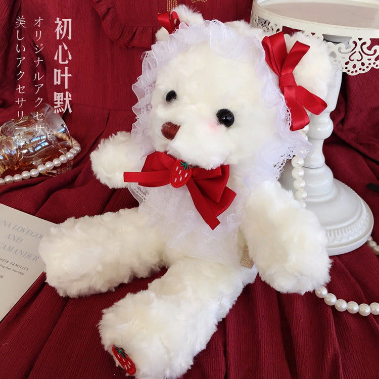 Christmas Original Bear Bag Lolita Handmade Bag JK Bag Plush Bag Cute Soft Girl Shoulder Crossbody Bag Can Hold Phone