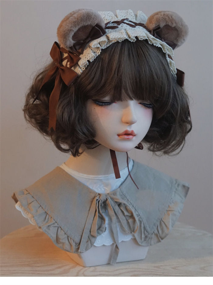 Original Handmade Bear Headband Lolita KC BNT Animal Ear Coffee