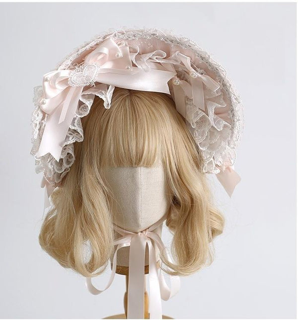 Xiaogui - Sweet Lolita Headwear Set - BNT/Hat/Headband/Cuffs With Lace Headwear