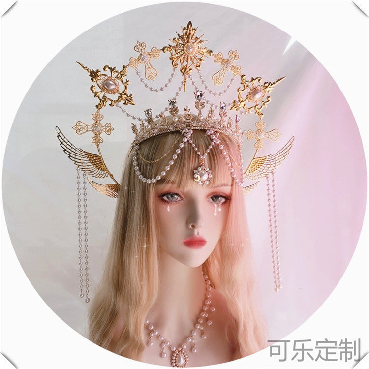 Original Lolita Virgin Mary Halo Apollo Sun Angel Headband - Church Hanfu Headwear | Exaggerated Photography Prop