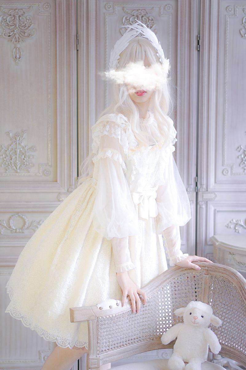 Original Design Angel Wings Lolita Feather Black and White Two-tone Embroidered Hair Clip Styling