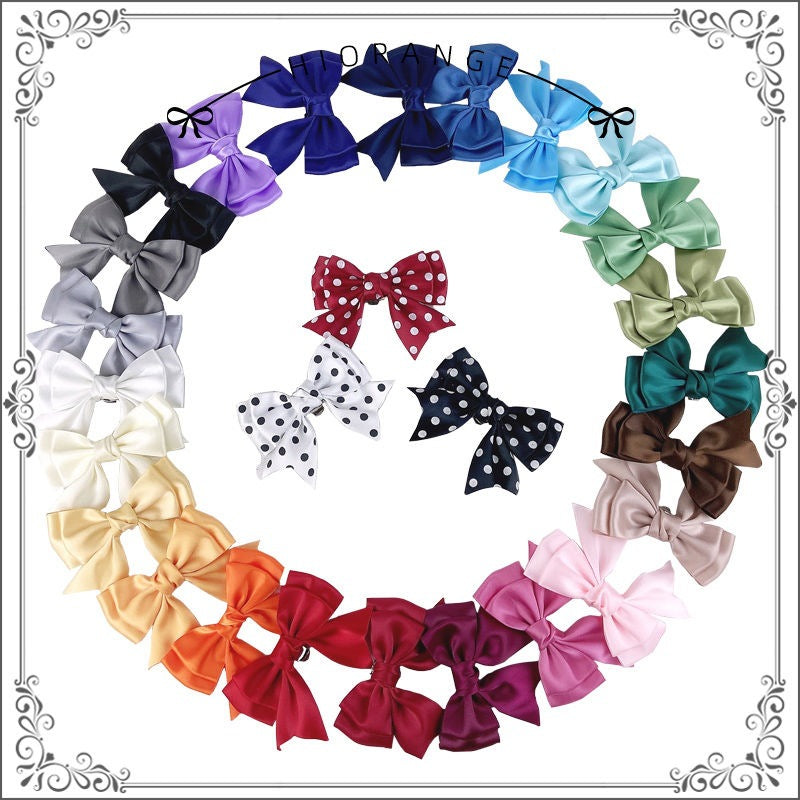 Sweet and Cute Girl Multi-color Lolita Shoe Clips Versatile Bow Shoe Buckles JK Basic Shoe Flowers