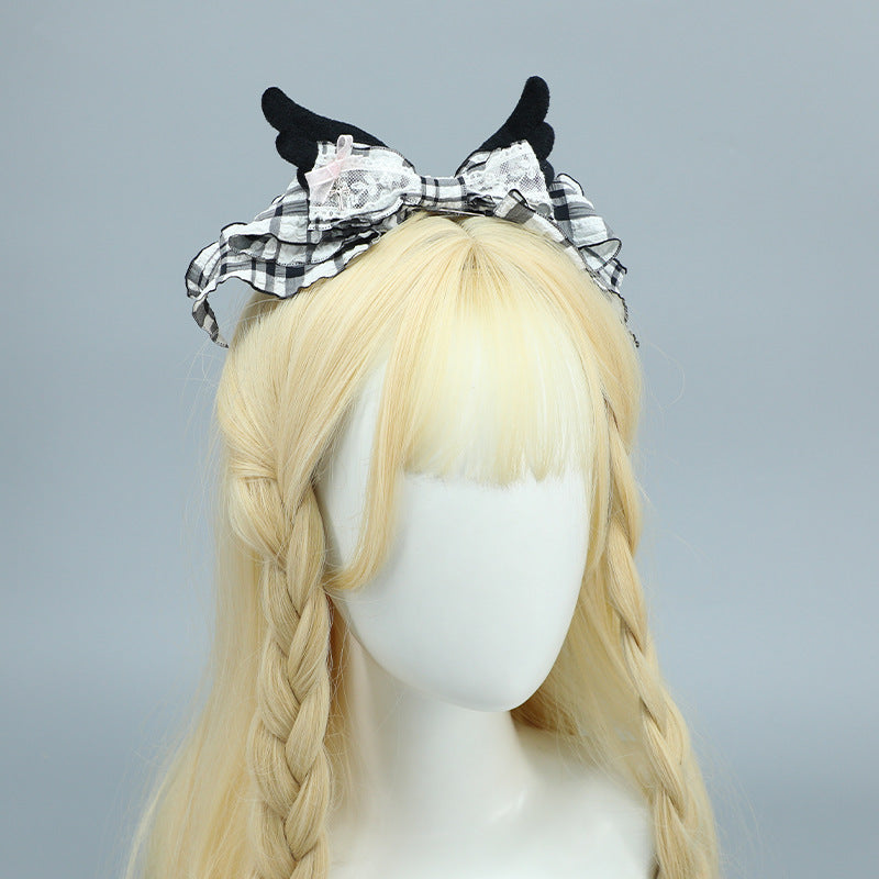 Subculture Bow Hair Clip - Handmade Wings Girls Double Ponytail Clip