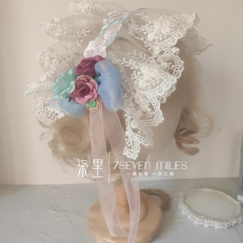 Handmade Classical Lolita Bridal Embroidery Lace Flower Lace Bow Hairband Hair Accessory